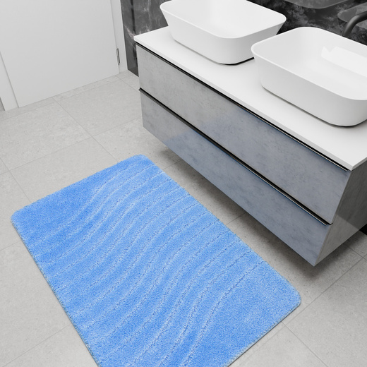 Dywanik Łazienkowy Antypoślizgowy Sara Light Blue Niebieski Fale