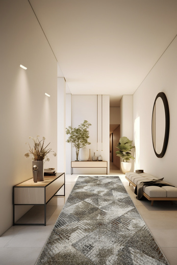 Chodnik Ponte N858A Beige Szary Brąz Romby szerokość 100 cm