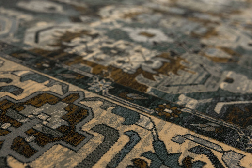 Wełniany Dywan Dywilan Superior Oman Dark Blue Ornament