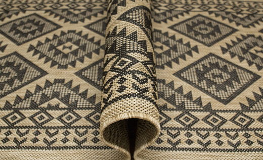 Sznurkowy Chodnik Terra Eco 17 Florence Beż Grafit Romby szerokość 67 cm