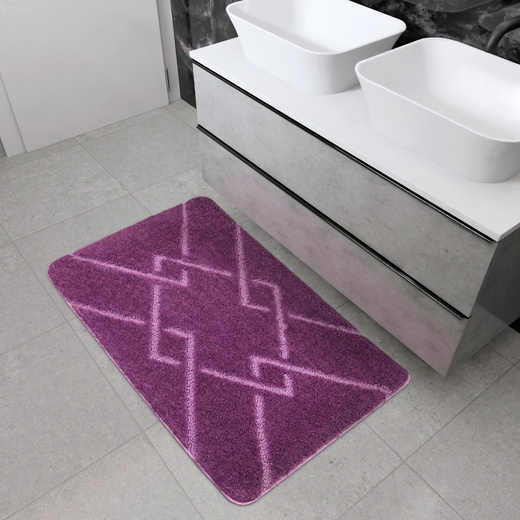 Dywanik Łazienkowy Antypoślizgowy Moreno Violet Fioletowy Romby