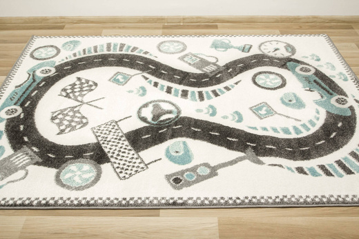 Dywan Dziecięcy Lima F500A cream/d.grey Uliczki Wyścigi