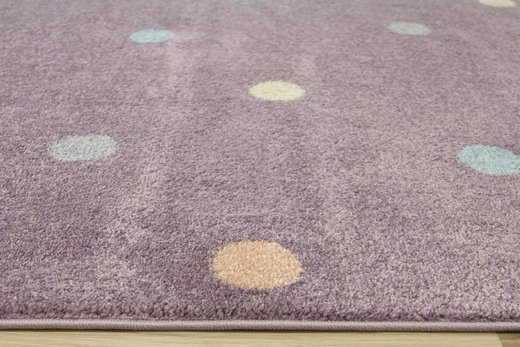 Dywan Dziecięcy Lima C275A lila/rose Kropki Fiolet