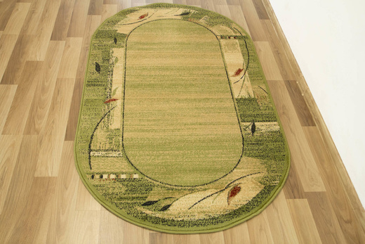 Owalny Agnella Dywan Erba Chrom Zieleń Beż