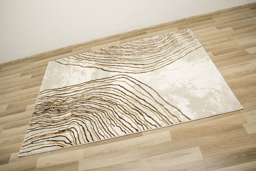 Dywan Elisa PF152 Brown Złoty Brąz Linie