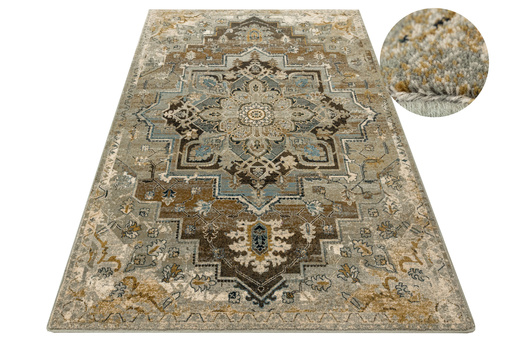 Wełniany Dywan Dywilan Omega Abbas Koniak Ornament