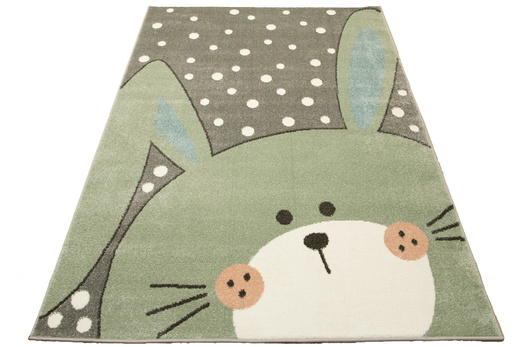 Dywan Dziecięcy Lima 1316C l.grey/green Szary Oliwkowy Króliczek
