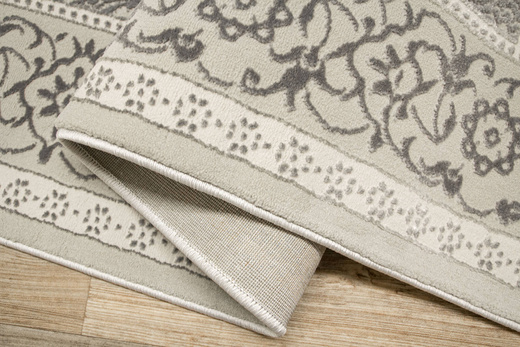 Lśniący Dywan Allora Plus F346A grey Srebrzysty Szary Ornament w Ramce