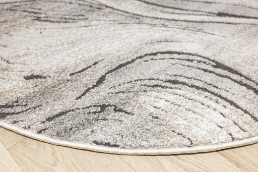Dywan Okrągły Matara P176A m.grey/sp.antO Szary Fale