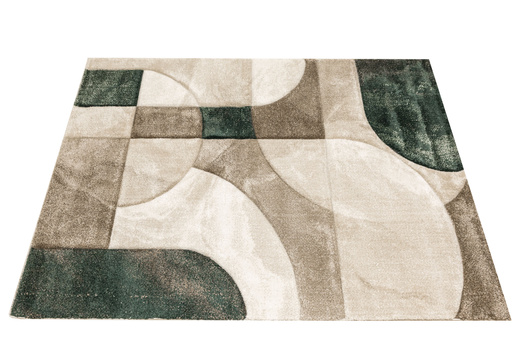 Dywan Kandy N412A l.beige/emeral Butelkowa Zieleń Beż Fryz