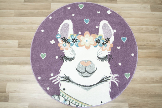 Okrągły Dywan Lima C882B lila/cream Fiolet Krem Lama