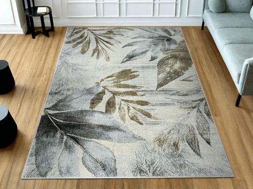 Dywan Ponte N852A l.grey/cream Brąz Szary Listki
