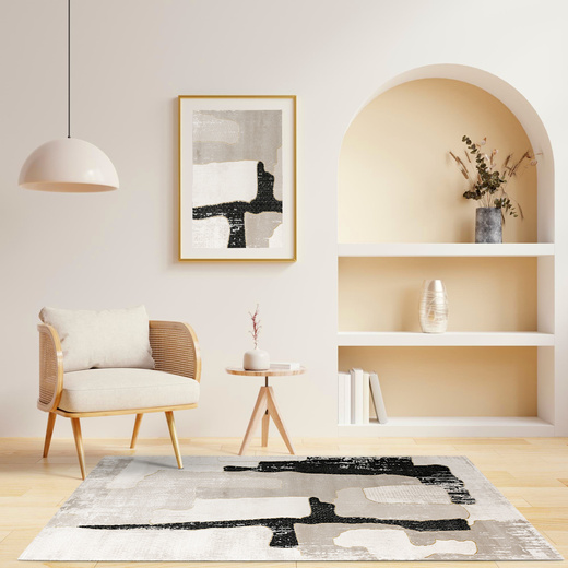 Dywan Kashmir KR204S Vizon/Black Beż Czarny Złoty Tynk