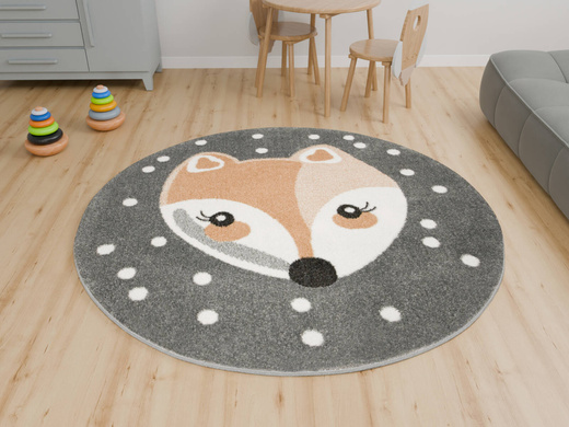 Okrągły Dywan Lima 1312B l.grey/cream Różowy Szary Lisek