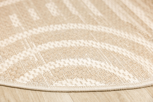 Okrągły Dywan Sznurkowy Haga 03606E cream/vizon Krem Beż Geometria Outdoor