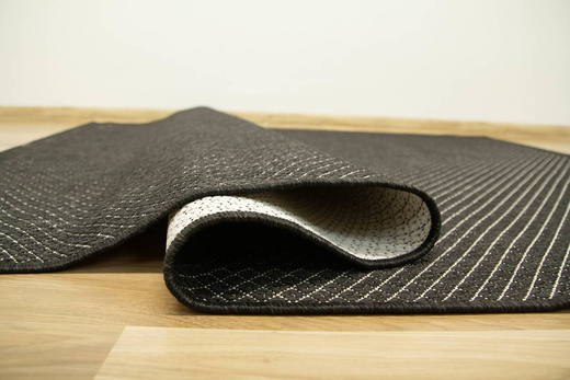 Dywan Dwustronny Sznurkowy Brussels 205668/10110 Night Antracyt Krem Romby Kratka Outdoor