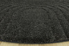Okrągły dywan Shaggy/Sizal Akra 65242/999 Grafit Pasy