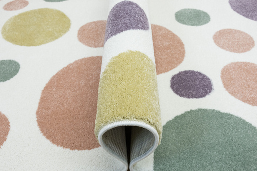 Dywan Dziecięcy Lima M042A cream/rose Krem Róż Fiolet Kropki