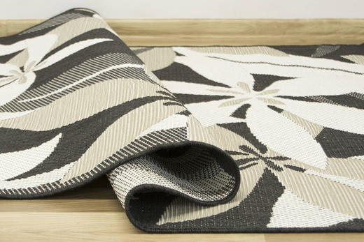 Dywan Sznurkowy Foggia 16701/690 Kwiaty Krem Antracyt Beż