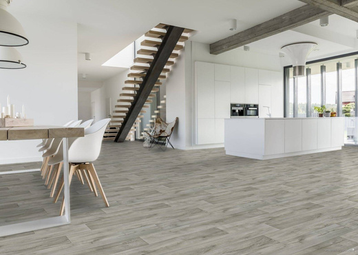 Wykładzina PCV Bartesa Cracked Oak 990M Szary Krem Beż szerokość 2,5 m