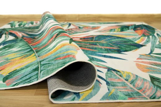 Dywan Summer Tropical Zieleń Liście Palmy Antypoślizgowy