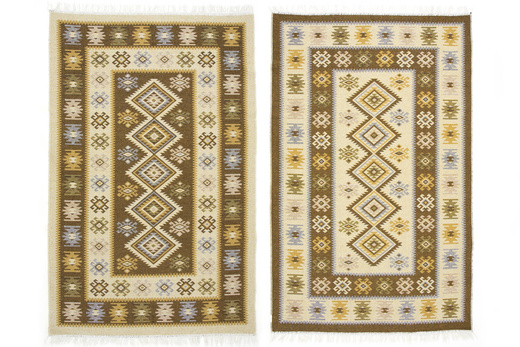 Dwustronny Dywanik Chodniczek Kilim Romby Miód