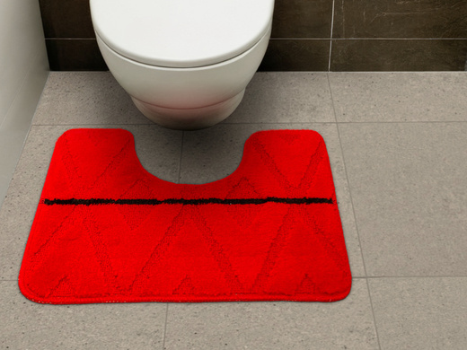 Komplet 2-częściowy Łazienkowy Palma Red Czerwony Czarny Romby