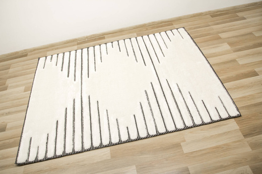 Dywan Shaggy Lula Soft IM43A Black/Bone Romby Krem Czarny Grafit