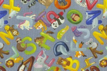 Wykładzina Dziecięca Alfabet 19 grey szerokość 2 m