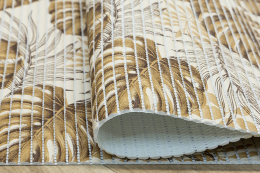 Mata Łazienkowa 265B Monstera Beż szerokość 130 cm