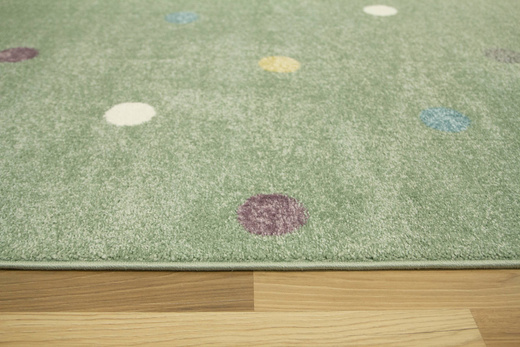 Dywan Dziecięcy Lima C275A green/lila Pistacjowy Kropki