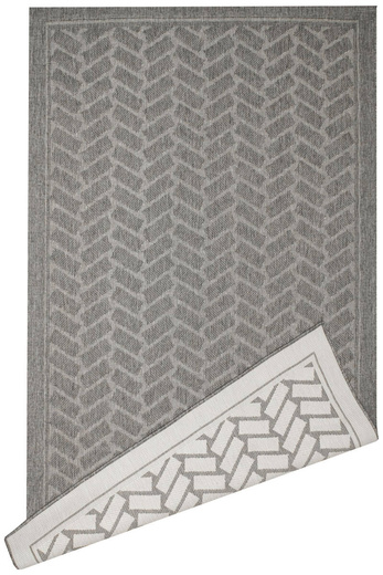 Dywan Dwustronny Sznurkowy Brussels 205855/10010 Silver Szary Krem Cegiełki Jodełka Outdoor