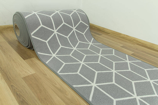 Antypoślizgowy chodnik cubes 19 jasny szary guma szerokość 80 cm