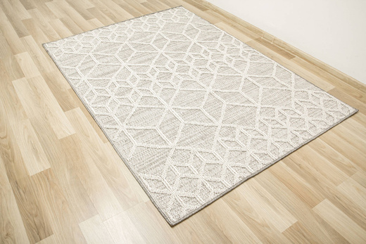 Dywan Pętelkowy Panorama 8432 l.grey/d.grey Szary Krem Romby Cubes