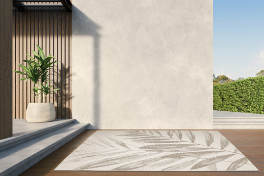 Dywan Dwustronny Sznurkowy Brussels 205768/10620 linen Jasny Beż Krem Liście Outdoor