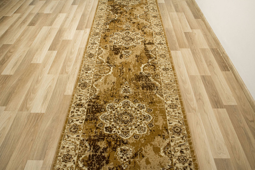 Chodnik Super Rose 7094A Ornament Brąz Beż szerokość 80 cm