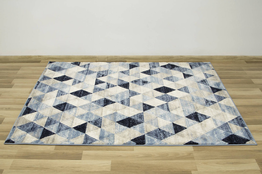 Dywan Victoria 9592A blue/beige Trójkąty Niebieski Krem Beż