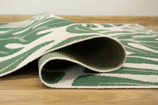 Dywan Sznurkowy Foggia 16703/460 Liście Monstery Zieleń Krem Beż