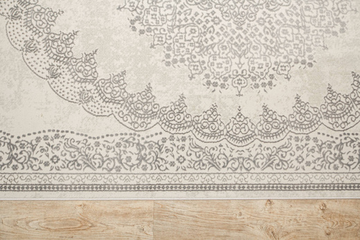 Lśniący Dywan Allora Plus F345A grey Srebrzysty Szary Ornament