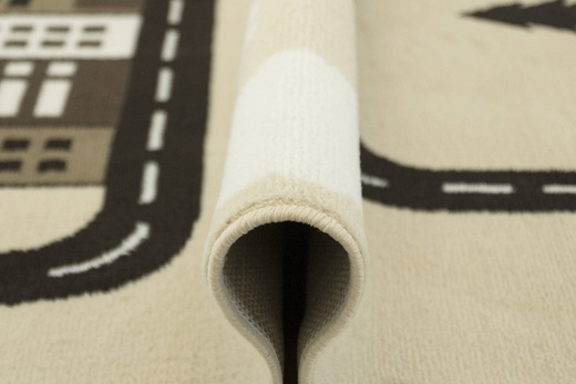 Dywan Kids 534451/97955 ivory Beż Brąz Krem Ulice Domki