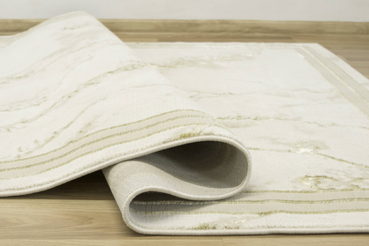 Lśniący Dywan Allora Plus B839A cream/gold Marmur Beż Krem Złoto