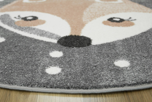 Okrągły Dywan Lima 1312B l.grey/cream Różowy Szary Lisek