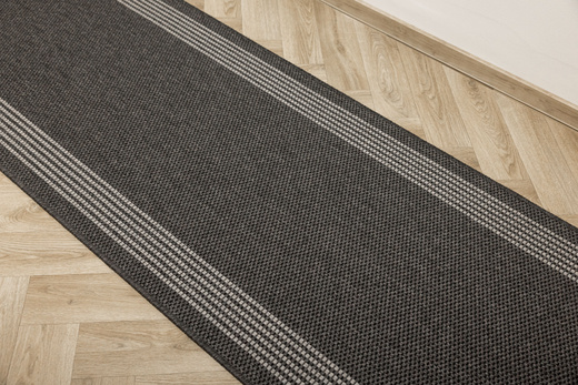 Chodnik Sznurkowy Natura Loper 3427 Grafit Krem Paski szerokość 80 cm