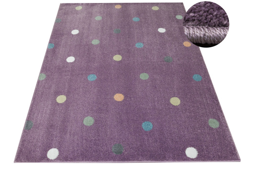 Dywan Dziecięcy C275A lila/rose Fiolet Kropki