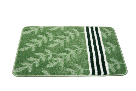 Dywanik Łazienkowy Natel Green Zielony Paski Listki