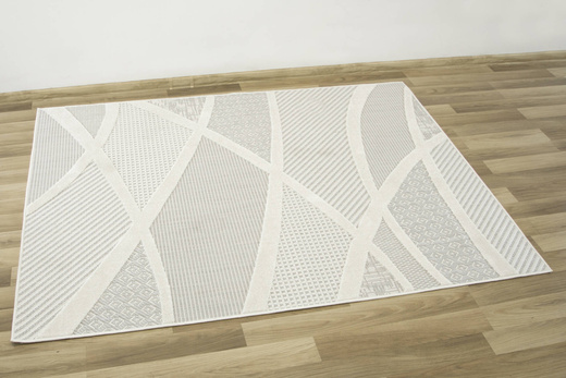 Dywan Sznurkowy Stella D425A white/l.grey Szary Srebrny Krem Pasy