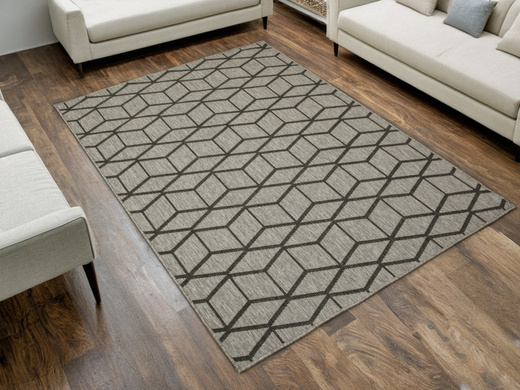 Dywan Dwustronny Sznurkowy Brussels 205178/11020 night Night Antracyt Szary Romby Outdoor