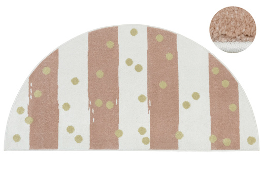 Dywan Półokrągły Dziecięcy Lima M044A cream/rose Róż Krem Zloty Paski