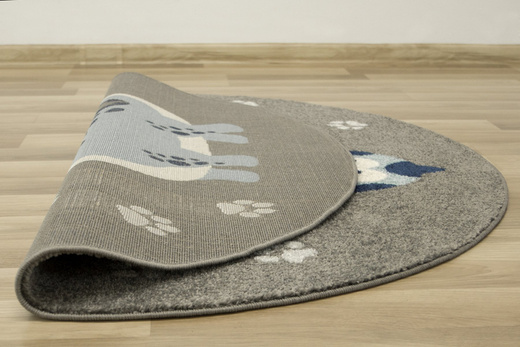 Okrągły Dywan EMILY KIDS 5860B turkus/d.gri Dinozaur