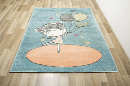 Dywan Dziecięcy Lima 9393B blue/rose Baletnica Dziewczynka Róż Niebieski